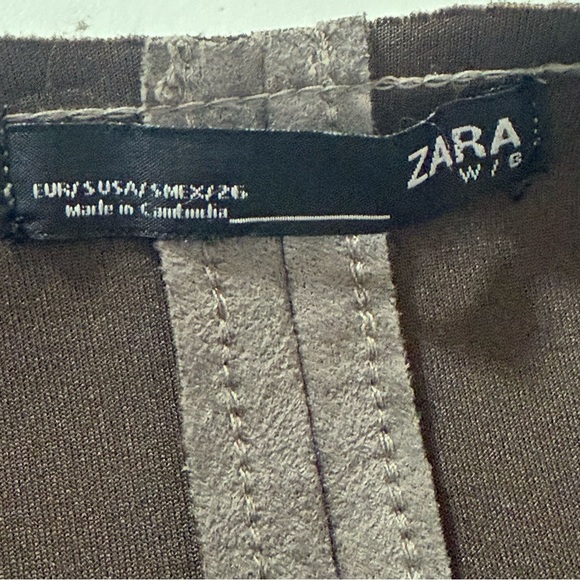 Zara jacket faux suede fur gray small preowned - Picture 9 of 12